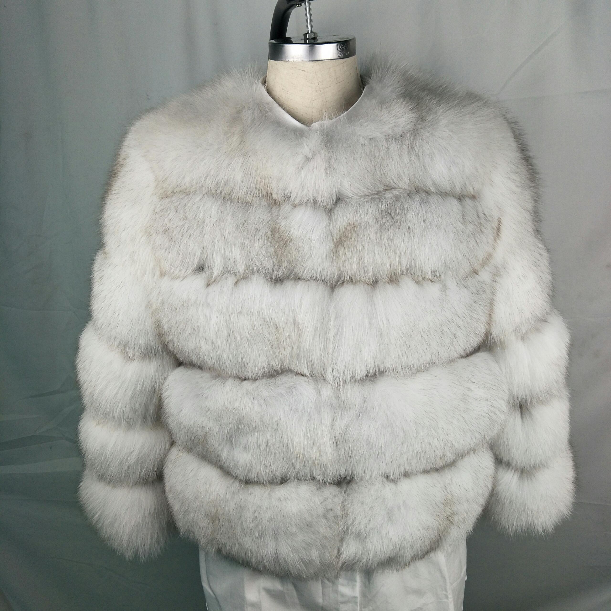 Fox Genuine Fur Coat and Hoodie "Rapper"-Fur coat-Pisani Maura-nature white-S-Pisani Maura