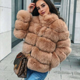 Fox Genuine Fur Coat "Original"-Fur coat-Pisani Maura-brown 60-S-Pisani Maura