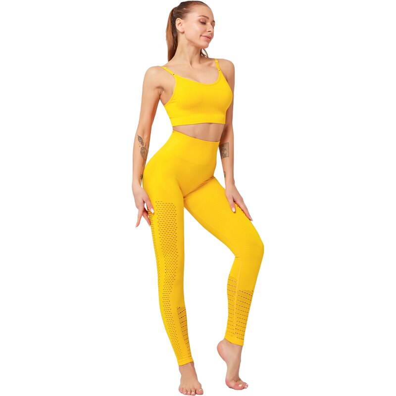 Jogging 2 pieces Set "Freedom"-Sport clothing-Pisani Maura-Yellow Bra legging-S-Pisani Maura