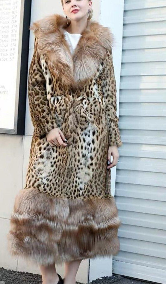 Fox & Beaver Genuine Fur Coat "Queen of the Jungle"-Fur coat-Pisani Maura-Pisani Maura