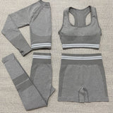 Yoga 4 pieces Suit "Brave"-Sport clothing-Pisani Maura-gray set 4pcs-XS-China-Pisani Maura