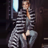 Chinchilla Fur Coat with Hoodie "Elegance"-Fur coat-Pisani Maura-Pisani Maura
