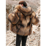 Fox Fur & Beaver Genuine Fur Coat "Stylish"-Fur coat-Pisani Maura-Pisani Maura