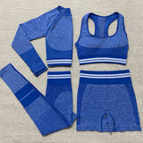 Yoga 4 pieces Suit "Brave"-Sport clothing-Pisani Maura-Blue set 4pcs-XS-China-Pisani Maura