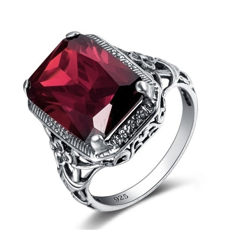 Silver Ring "Bombastic"-Jewelry-Pisani Maura-6-Red-Pisani Maura