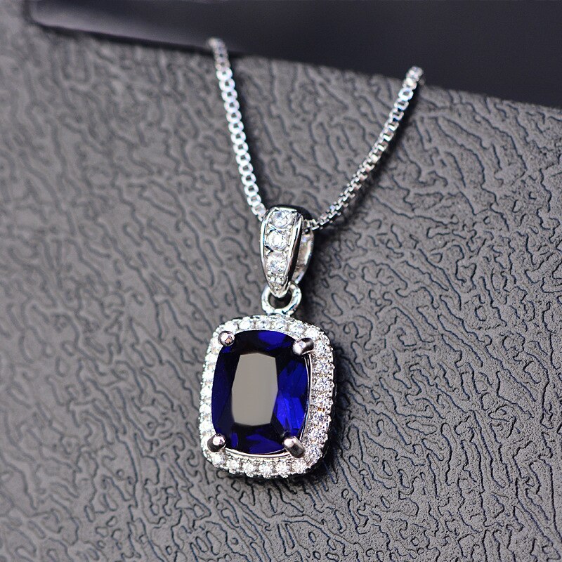 Pendant "Square"-Jewelry-Pisani Maura-Blue-Pisani Maura