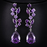 Silver Earrings "Tear Drops"-Jewelry-Pisani Maura-Purple-Pisani Maura