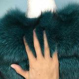 Fox Genuine Fur Coat "Original"-Fur coat-Pisani Maura-green-S-Pisani Maura