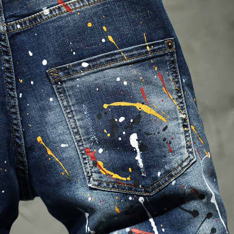 Ripped Denim Shorts "Pollock"