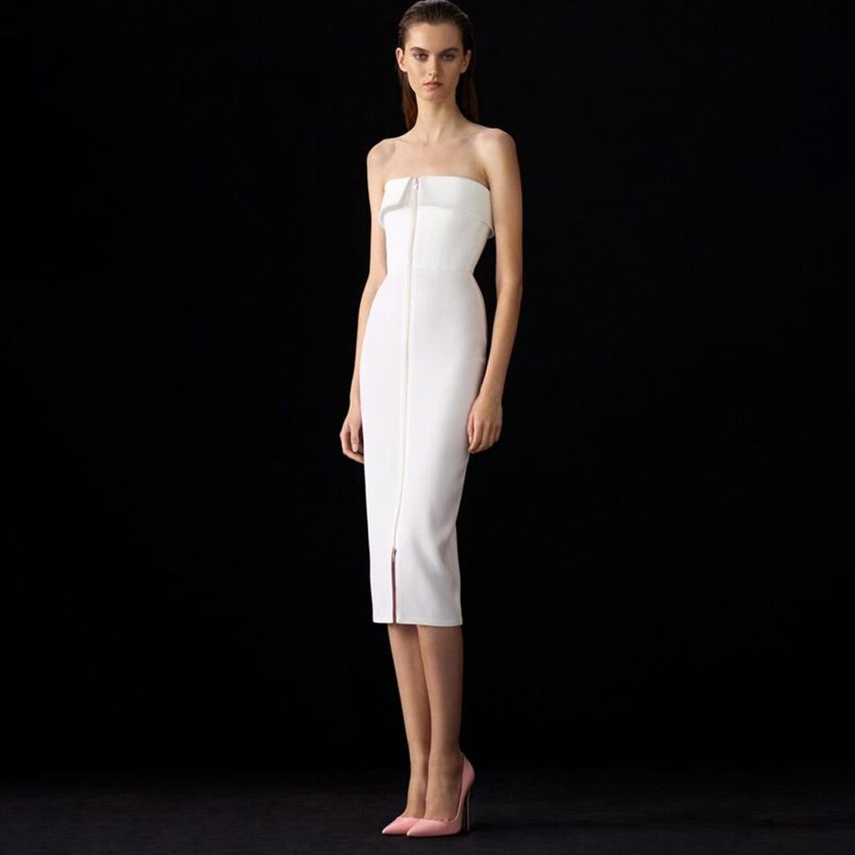 Sleeveless dress "Elegance"-Dress-Pisani Maura-White-XS-Pisani Maura