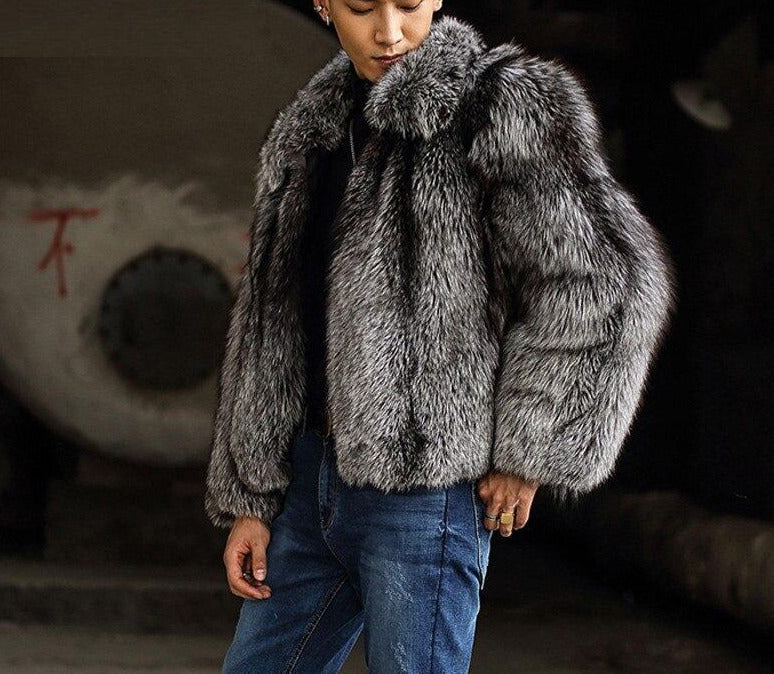 Silver Fox Genuine Fur Coat "Rapper"-Fur coat-Pisani Maura-Pisani Maura