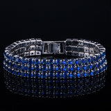 Silver Bracelet "Triplet"-Jewelry-Pisani Maura-Blue-Pisani Maura