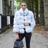 Fox Genuine Fur Coat "Original"-Fur coat-Pisani Maura-nature white 60-S-Pisani Maura