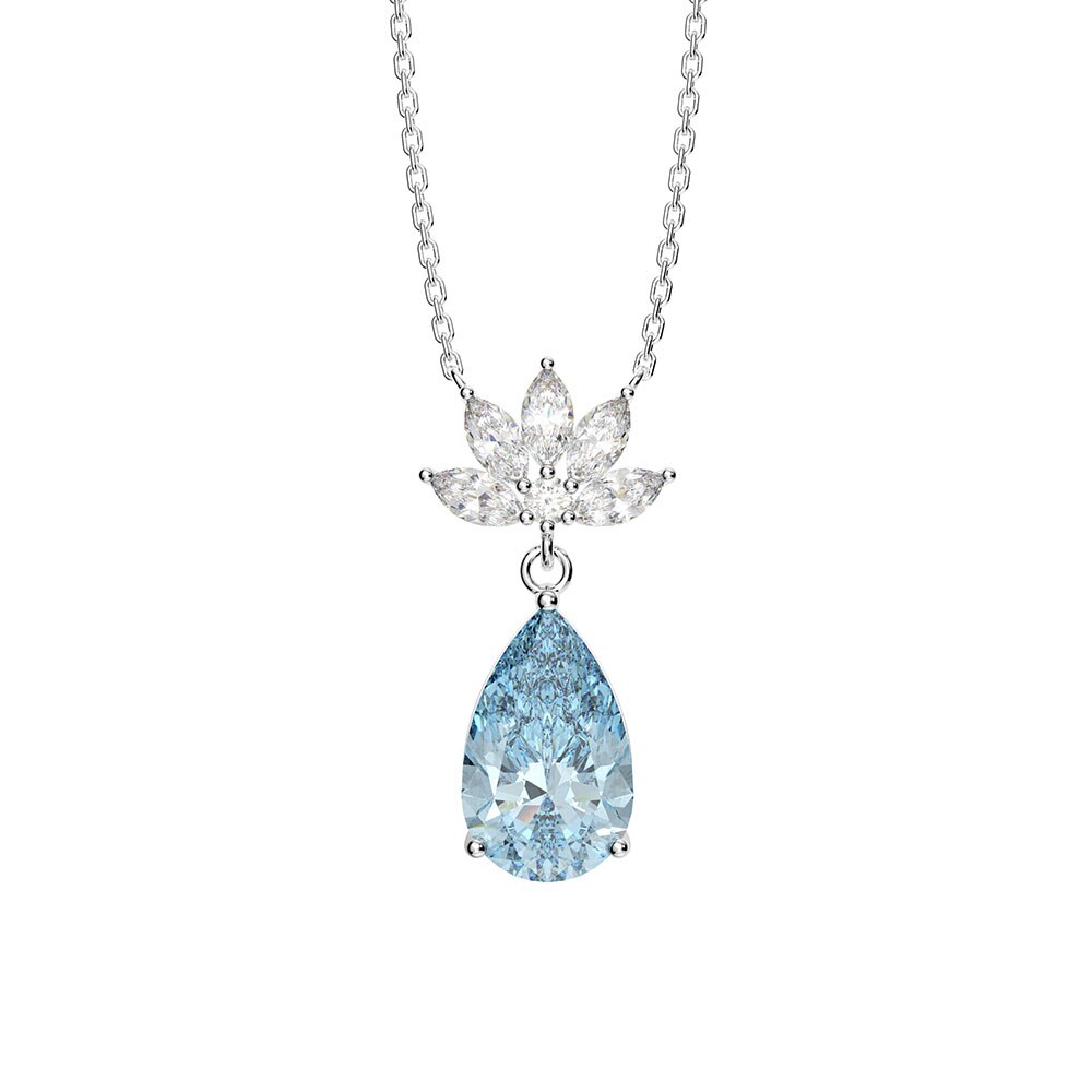 Necklace "Tear drop"-Jewelry-Pisani Maura-Sky Blue-45 CM-Pisani Maura