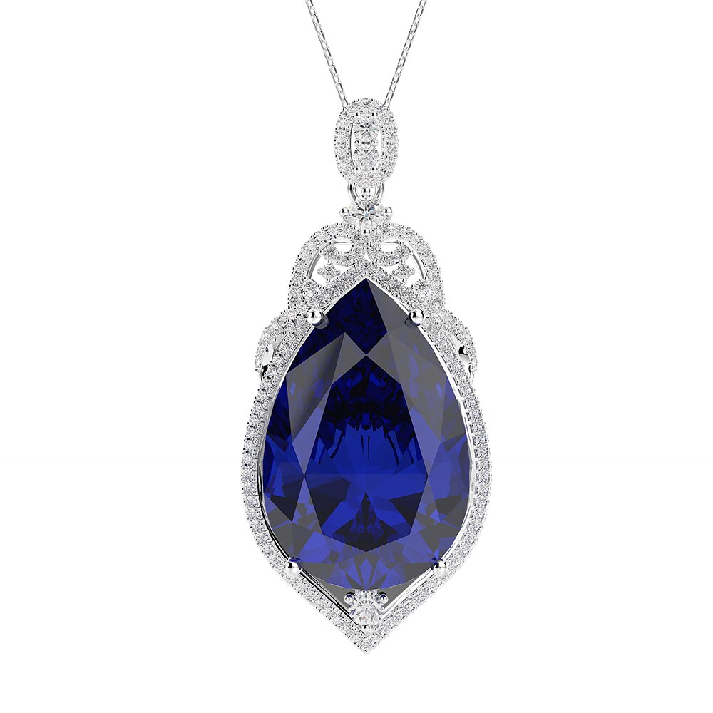 Necklace "Ocean"-Jewelry-Pisani Maura-Sapphire-45 CM-Pisani Maura