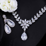 Necklace Earrings & Bracelet "Tear Drop"-Jewelry-Pisani Maura-White-45 cm-Pisani Maura