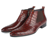 CROCODILE BOOTS "THE BEATLES"-Shoes-Pisani Maura-Wine Red-39-Pisani Maura