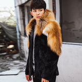 Fox & Mink Genuine Fur Coat 
