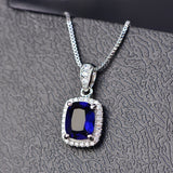 White Gold Pendant "Square"-Jewelry-Pisani Maura-Blue-Pisani Maura