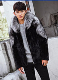 Fox & Mink Genuine Fur Coat "Signature"-Fur coat-Pisani Maura-Gray-XS-Pisani Maura