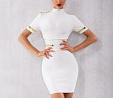 Short Sleeve Mini Dress "Starship"-Dress-Pisani Maura-White Bandage Dress-S-Pisani Maura