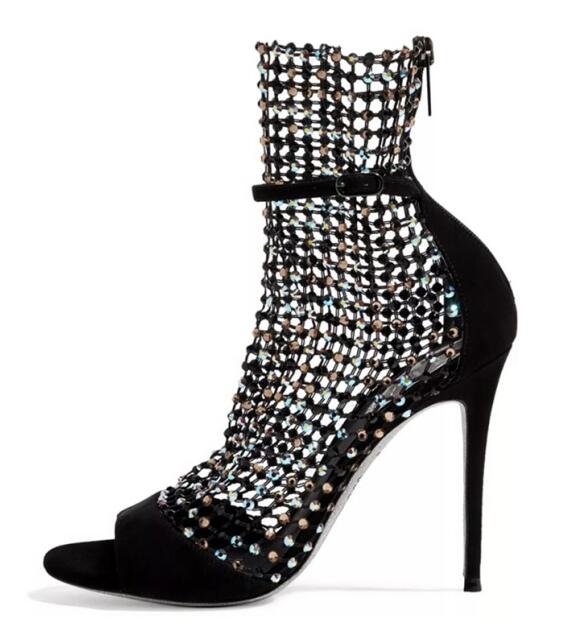 Sandals Hi-Heels "Diamond$"-Sandals-Pisani Maura-velour black-35-Pisani Maura