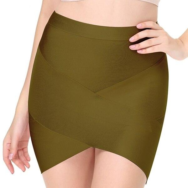 Skirt "Tied up"-Skirt-Pisani Maura-Olive Green-S-Pisani Maura