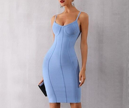 Mini Dress "Celebrity"-Dress-Pisani Maura-Blue-XS-Pisani Maura