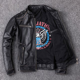 Distressed Leather Jacket "Believe"