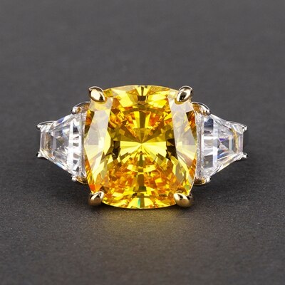 Silver Ring "Diamond Extravaganza"-Jewelry-Pisani Maura-5-Yellow-Pisani Maura