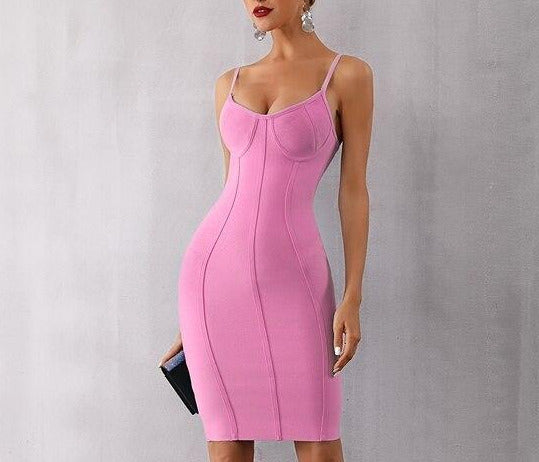 Mini Dress "Celebrity"-Dress-Pisani Maura-Pink-XS-Pisani Maura