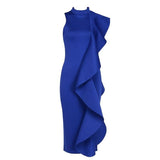 Sleeveless Dress "Ribbon"-Dress-Pisani Maura-Blue-S-Pisani Maura
