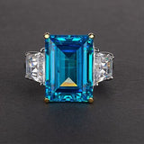 Silver Ring "Baguette"-Jewelry-Pisani Maura-5-Blue-Pisani Maura