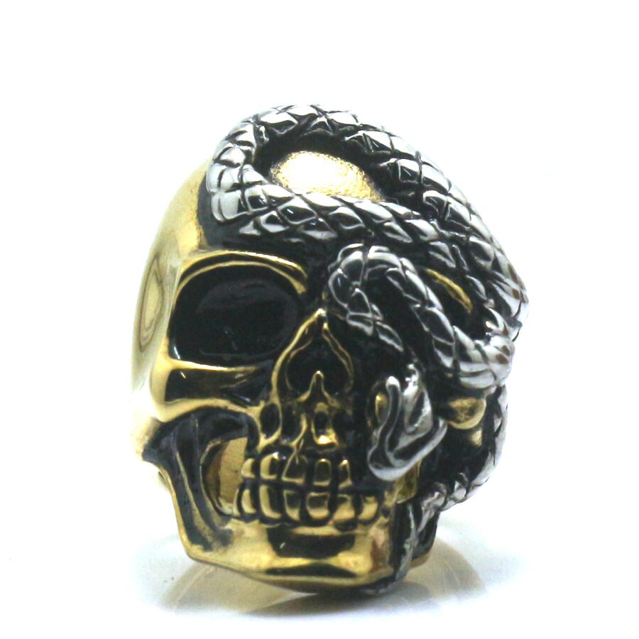 Ring "The Skull"-Rings-Pisani Maura-7-Silver Gold-Pisani Maura