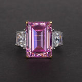 Silver Ring "Baguette"-Jewelry-Pisani Maura-5-Pink-Pisani Maura
