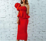 Sleeveless Dress "Ribbons"-Dress-Pisani Maura-Red-S-Pisani Maura