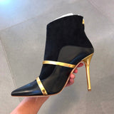 Boots Hi-Heels "In Line"-Boots-Pisani Maura-black gold heel-34-Pisani Maura