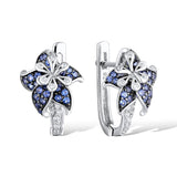 Silver Earrings "Flowers"-Jewelry-Pisani Maura-Blue color-Pisani Maura
