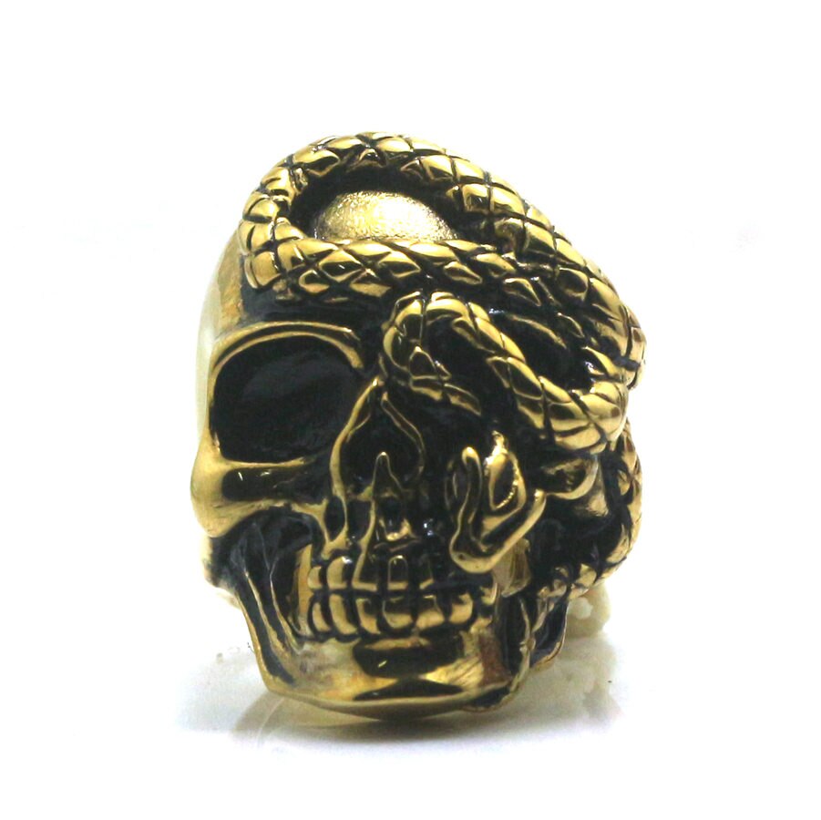 Ring "The Skull"-Rings-Pisani Maura-7-Gold Gold-Pisani Maura