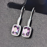 Earrings "Square"-Jewelry-Pisani Maura-Purple-Pisani Maura