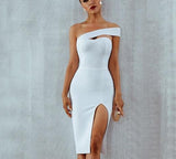 Single Shoulder Dress "Celebrity"-Dress-Pisani Maura-White-XS-Pisani Maura