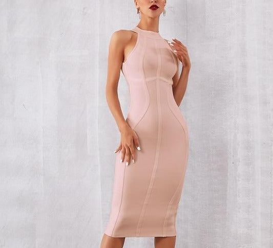 Bandage Dress "Erotica"-Dress-Pisani Maura-Apricot-XS-Pisani Maura