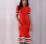 Bandage Dress "Mermaid"-Dress-Pisani Maura-Red Bandage Dress-XS-Pisani Maura