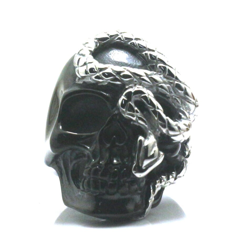 Ring "The Skull"-Rings-Pisani Maura-7-Silver Black-Pisani Maura