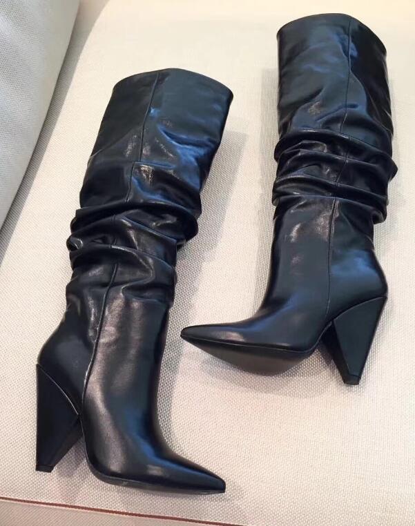 Boots Hi-Heels "Signature"-Boots-Pisani Maura-black leather-35-Pisani Maura