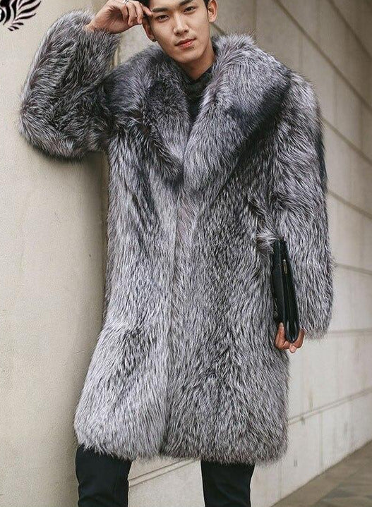 Silver Fox Genuine Fur Coat "Rapper"-Fur coat-Pisani Maura-Pisani Maura