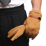 SUEDE LEATHER GLOVES-Gloves-Pisani Maura-Light brown-One Size-Pisani Maura