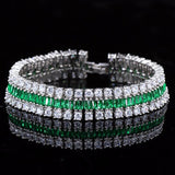Silver Bracelet "Triplet"-Jewelry-Pisani Maura-Green-18 CM-Pisani Maura