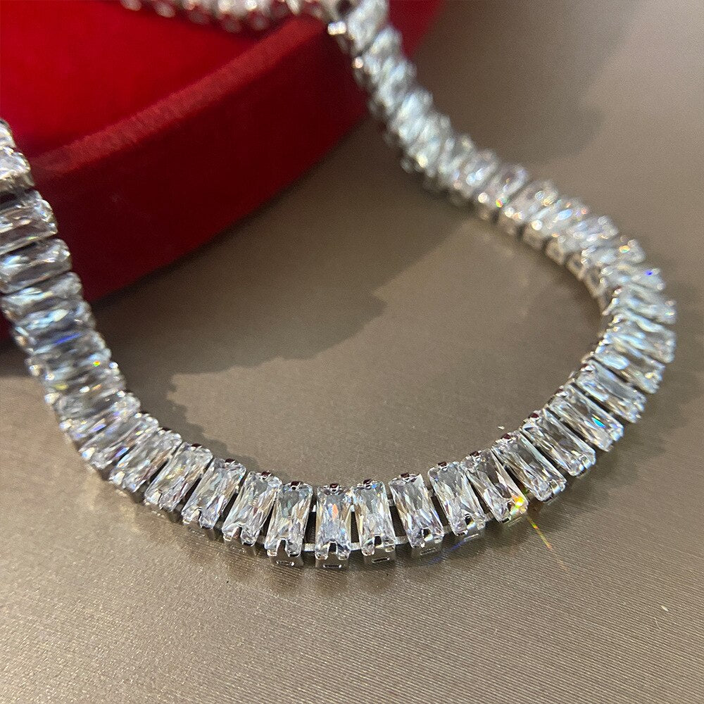 Silver Bracelet "Baguettes"-Jewelry-Pisani Maura-White-16 cm-Pisani Maura