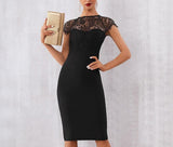Short-Sleeve Dress "Corset"-Dress-Pisani Maura-Black Bandage Dress-XS-Pisani Maura